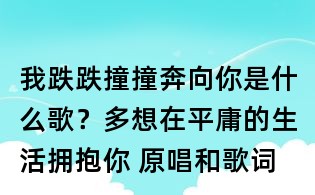 我跌跌撞撞奔向你是什么歌？多想在平庸的生活擁抱你 原唱和歌詞