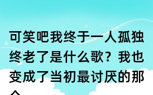 可笑吧我終于一人孤獨終老了是什么歌?我也變成了當初最討厭的那個他什么歌?王佳楊遺憾歌詞