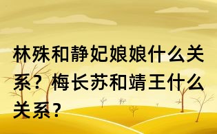林殊和靜妃娘娘什么關系？梅長蘇和靖王什么關系？