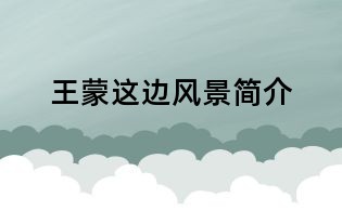 王蒙這邊風(fēng)景簡介