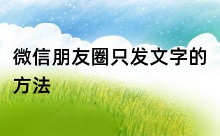 微信朋友圈只發(fā)文字的方法