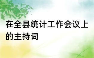 在全縣統(tǒng)計工作會議上的主持詞