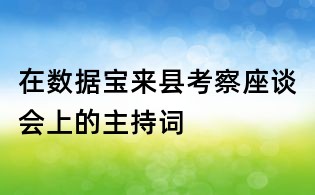 在數據寶來縣考察座談會上的主持詞