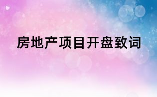 房地產項目開盤致詞