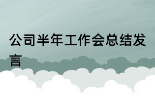 公司半年工作會(huì)總結(jié)發(fā)言
