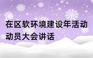 在區軟環境建設年活動動員大會講話