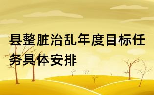 縣整臟治亂年度目標任務具體安排