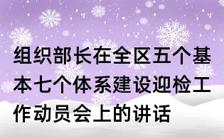 組織部長在全區五個基本七個體系建設迎檢工作動員會上的講話