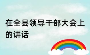 在全縣領導干部大會上的講話
