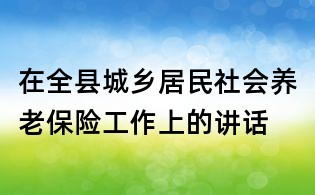 在全縣城鄉居民社會養老保險工作上的講話