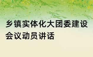 鄉鎮實體化大團委建設會議動員講話