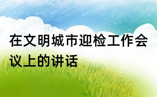 在文明城市迎檢工作會議上的講話
