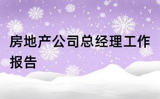 房地產(chǎn)公司總經(jīng)理工作報(bào)告