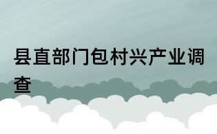 縣直部門包村興產(chǎn)業(yè)調(diào)查