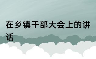 在鄉(xiāng)鎮(zhèn)干部大會上的講話