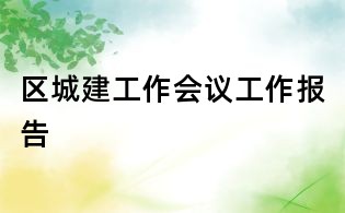 區(qū)城建工作會議工作報告