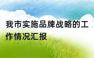 我市實(shí)施品牌戰(zhàn)略的工作情況匯報(bào)