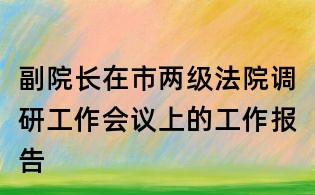 副院長在市兩級法院調(diào)研工作會議上的工作報告