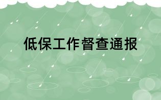 低保工作督查通報