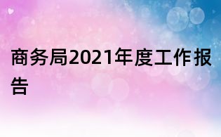 商務(wù)局2021年度工作報(bào)告