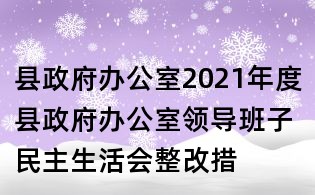 縣政府辦公室2021年度縣政府辦公室領(lǐng)導(dǎo)班子民主生活會整改措