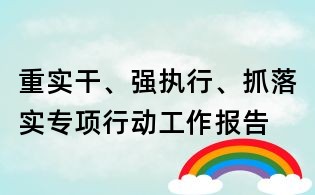 重實(shí)干、強(qiáng)執(zhí)行、抓落實(shí)專項(xiàng)行動(dòng)工作報(bào)告