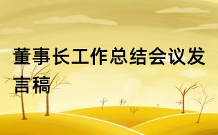 董事長(zhǎng)工作總結(jié)會(huì)議發(fā)言稿