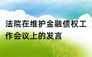 法院在維護金融債權工作會議上的發(fā)言