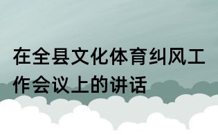在全縣文化體育糾風工作會議上的講話