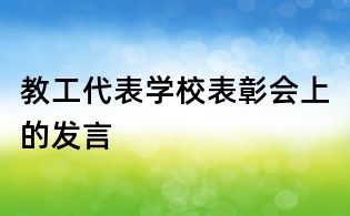 教工代表學校表彰會上的發言