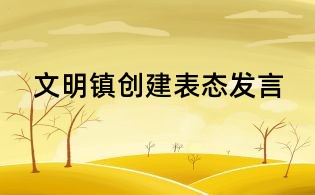 文明鎮創建表態發言
