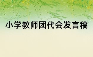小學(xué)教師團(tuán)代會(huì)發(fā)言稿