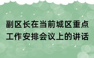副區(qū)長在當(dāng)前城區(qū)重點(diǎn)工作安排會(huì)議上的講話