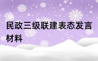 民政三級聯(lián)建表態(tài)發(fā)言材料