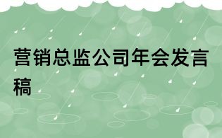 營銷總監公司年會發言稿