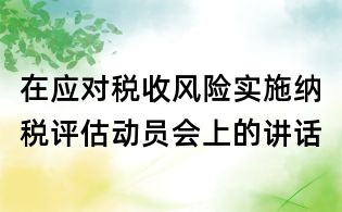 在應(yīng)對(duì)稅收風(fēng)險(xiǎn)實(shí)施納稅評(píng)估動(dòng)員會(huì)上的講話