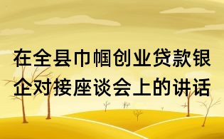 在全縣巾幗創(chuàng)業(yè)貸款銀企對(duì)接座談會(huì)上的講話