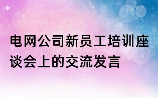 電網(wǎng)公司新員工培訓座談會上的交流發(fā)言