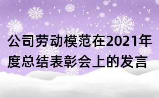 公司勞動模范在2021年度總結表彰會上的發言