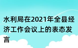 水利局在2021年全縣經濟工作會議上的表態發言