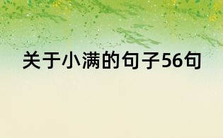 關于小滿的句子56句