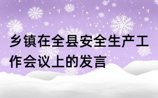 鄉鎮在全縣安全生產工作會議上的發言