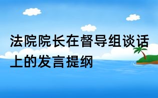 法院院長在督導組談話上的發言提綱