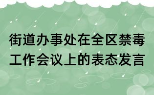 街道辦事處在全區(qū)禁毒工作會(huì)議上的表態(tài)發(fā)言