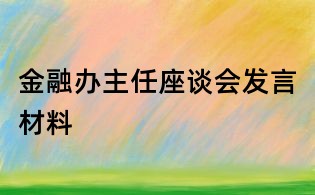 金融辦主任座談會發(fā)言材料