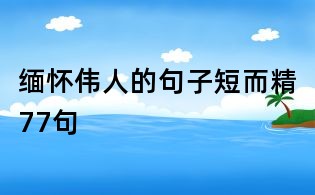 緬懷偉人的句子短而精77句