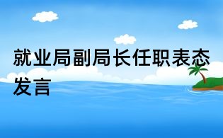 就業局副局長任職表態發言