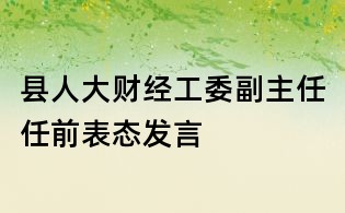 縣人大財經(jīng)工委副主任任前表態(tài)發(fā)言