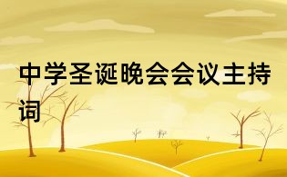 中學(xué)圣誕晚會會議主持詞