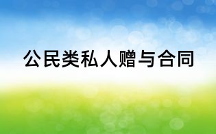 公民類私人贈(zèng)與合同